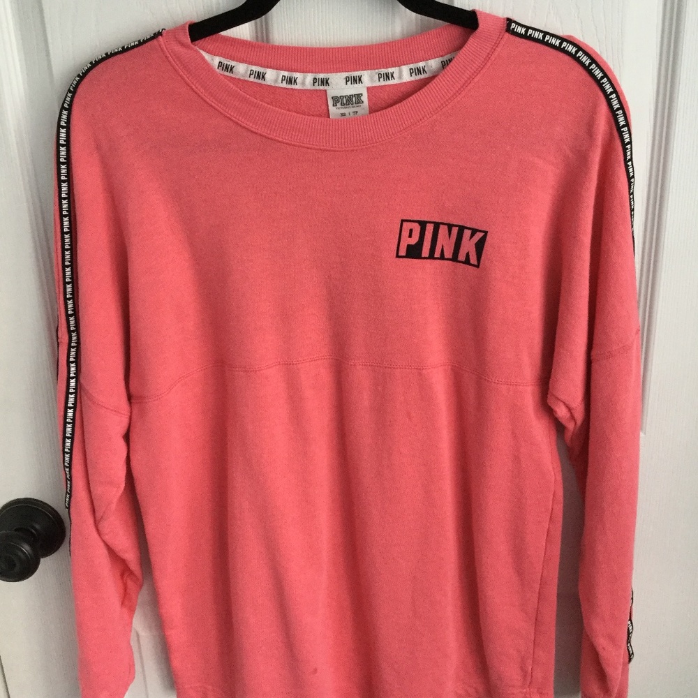 Pink Rugby/Varsity style sweatshirt SZ xs